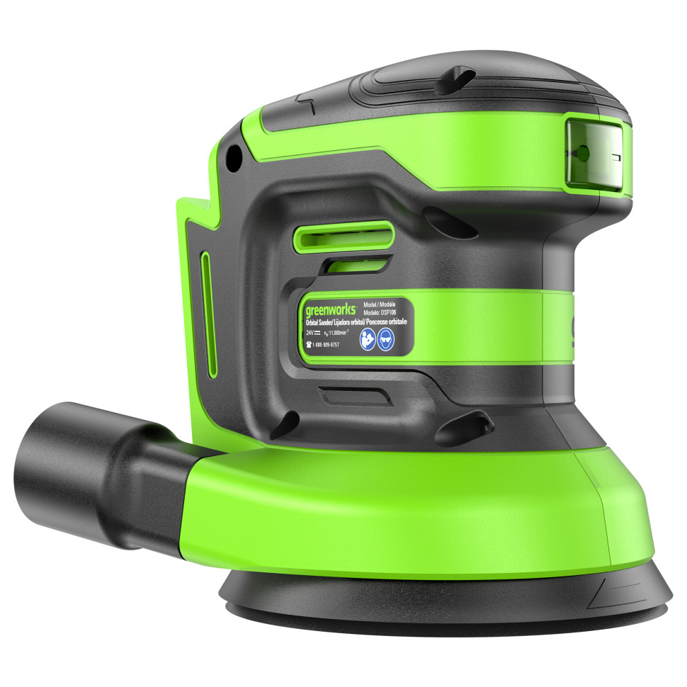 Аккумуляторная эксцентриковая шлифмашина Greenworks OS325, 24v, Ø 125 мм, Амп.: 2.4 мм, без АКБ и ЗУ