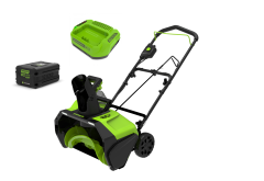 Снегоуборщик Greenworks GD60PSTk4, 60v, 51 см, 2 кВт, 2.7 л.с, в комплекте АКБ 4 А·ч и ЗУ (аккумуляторный)
