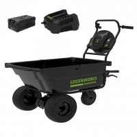 Садовая тележка Greenworks 82GCk5, 82v, 106 л, в комплекте с АКБ 5 А·ч и ЗУ (аккумуляторная, самоходная)
