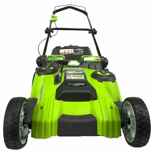 Газонокосилка Greenworks TwinForce G40LM49DBk4, 40v, 49 см, в комплекте с АКБ 4 А·ч и ЗУ (аккумуляторная, 2 ножа)