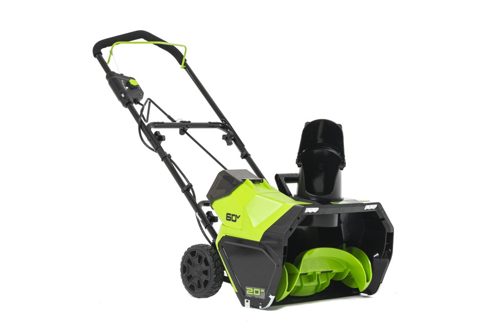 Снегоуборщик Greenworks GD60PSTk5, 60v, 51 см, 2 кВт, 2.7 л.с, в комплекте АКБ 5 А·ч и ЗУ (аккумуляторный)