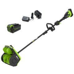 Снегоуборочная лопата Greenworks GD40SS2k5, 40v, 30 см, 1.4 кВт, 1.9 л.с, регулировка направления выброса, в комплекте с АКБ 5 А·ч и ЗУ (аккумуляторная)