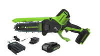 Цепная пила Greenworks GD24CS15, 24V, 15см, автоподача масла, c АКБ 4Ач и ЗУ в сумке (аккумуляторная)