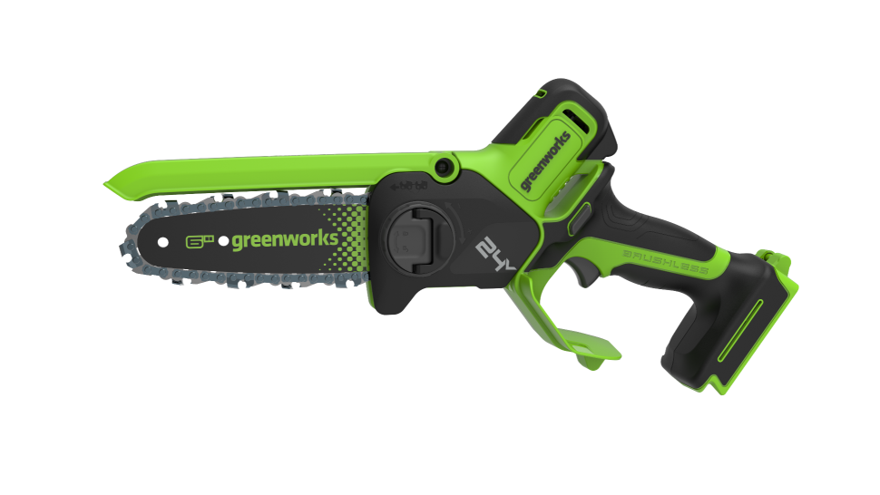 Цепная пила Greenworks GD24CS15, 24V, 15см, автоподача масла, c АКБ 4Ач и ЗУ в сумке (аккумуляторная)