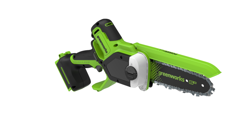 Цепная пила Greenworks GD24CS15, 24V, 15см, автоподача масла, c АКБ 4Ач и ЗУ в сумке (аккумуляторная)