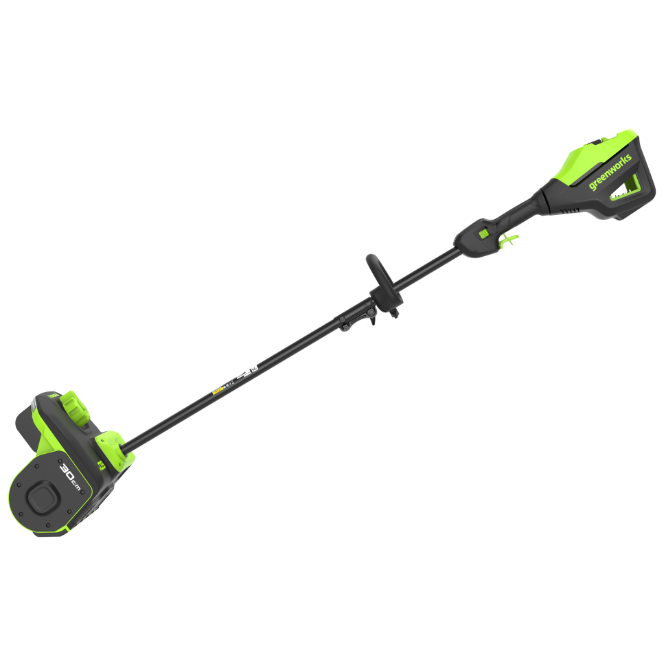 Снегоуборочная лопата Greenworks GD60SS2k4, 60v, 30 см, 1.8 кВт, 2.4 л.с, с боковым выбросом, в комплекте АКБ 4 А·ч и ЗУ (аккумуляторная)