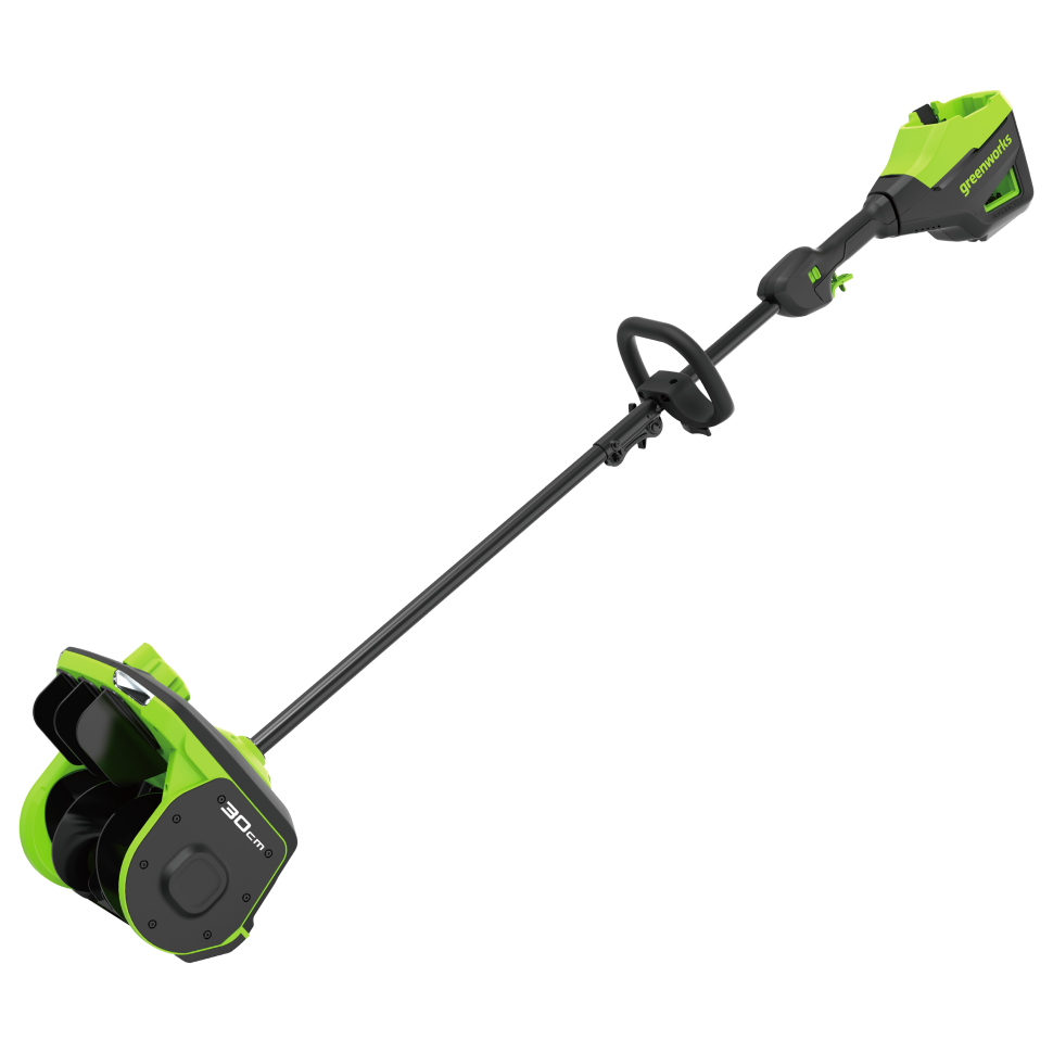 Снегоуборочная лопата Greenworks GD60SS2k5, 60v, 30 см, 1.8 кВт, 2.4 л.с, с боковым выбросом, в комплекте АКБ 5 А·ч и ЗУ (аккумуляторная)