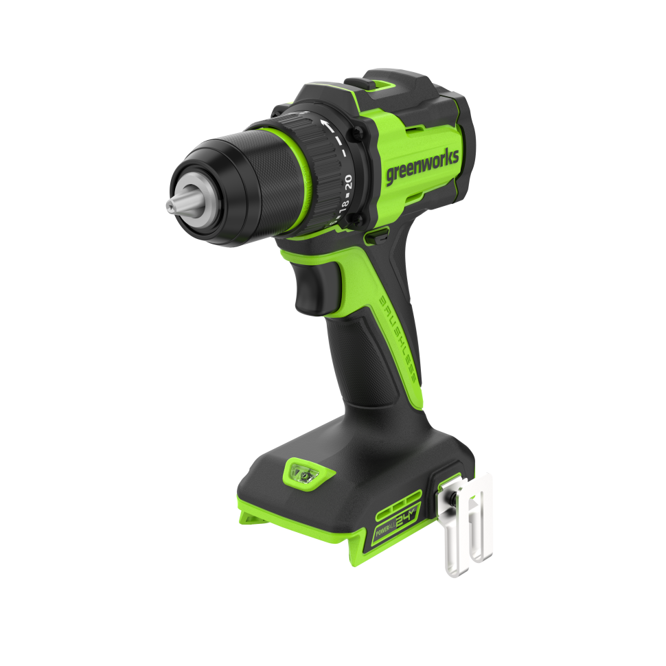 Дрель-шуруповерт акк. Greenworks DD350, 24V, б/щет, 27/50 Нм, 0-500 / 0-1900 об/мин, 1,5-13мм, без АКБ и ЗУ