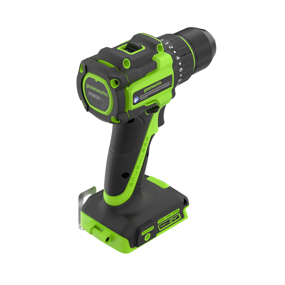 Дрель-шуруповерт акк. Greenworks DD350, 24V, б/щет, 27/50 Нм, 0-500 / 0-1900 об/мин, 1,5-13мм, без АКБ и ЗУ