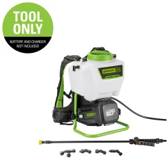 Аккумуляторный садовый опрыскиватель Greenworks GW-BPS60k5, 60v, 15 л, 5 бар, в комплекте с АКБ 5 А·ч и ЗУ