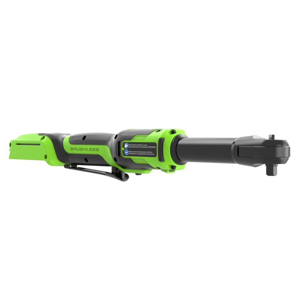 Гайковерт-трещотка акк. Greenworks GD24RWX удлиненная, 24V,б/щет,0-250об/мин, 1/2", 80Нм, 170 мм, без АКБ и ЗУ 