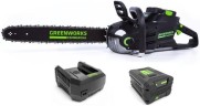 Цепная пила Greenworks GC82CS25k5, 82v, 46 см, в комплекте с АКБ 5 А·ч и ЗУ (аккумуляторная)