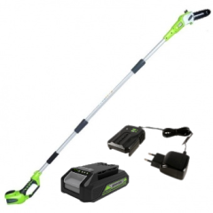Сучкорез Greenworks G24PS20k2, 24v, 20 см, в комплекте с АКБ 2 А·ч и ЗУ (аккумуляторный)