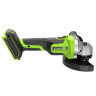 Угловая шлифовальная машина акк. Greenworks AG5900, 24V, б/щет, 125 мм, 8500 об/мин, 3D-Antikickback, без АКБ и ЗУ