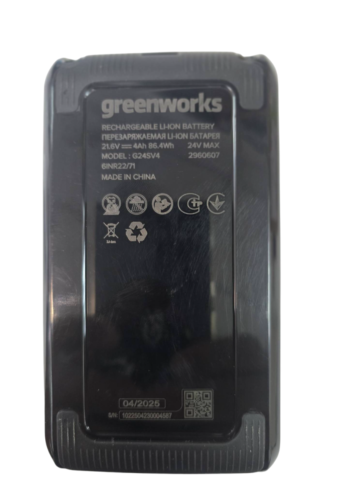 Аккумулятор Greenworks G24SV4, 24v, li-ion, 4 А·ч