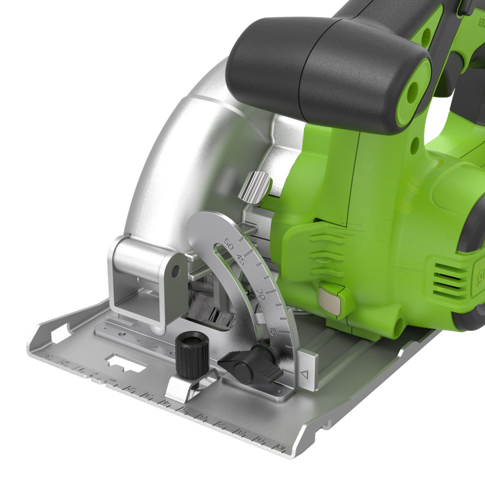 Дисковая пила акк. Greenworks GD24CS165, 24V,б/щет,165х20мм, 4800 об/мин, рез 57мм, без АКБ и ЗУ 