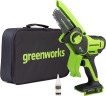 Цепная пила Greenworks G24MCS10, 24v, 10 см, без АКБ и ЗУ (аккумуляторная, мини) в сумке