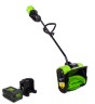 Снегоуборочная лопата Greenworks GD60SS30k4, 60v, 30 см, 1.4 кВт, 1.9 л.с, в комплекте с АКБ 4 А·ч и ЗУ (аккумуляторная)