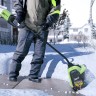 Снегоуборочная лопата Greenworks GD60SS30k4, 60v, 30 см, 1.4 кВт, 1.9 л.с, в комплекте с АКБ 4 А·ч и ЗУ (аккумуляторная)