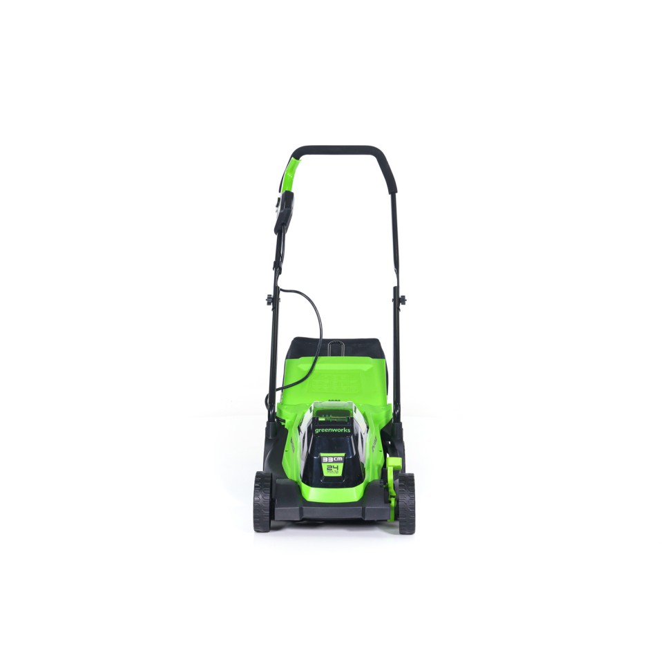 Газонокосилка Greenworks GD24LM33k4, 24v, 33 см, в комплекте с АКБ 4 А·ч и ЗУ (аккумуляторная)