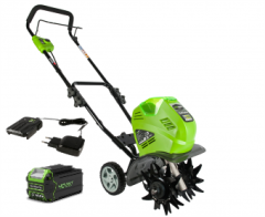 Культиватор Greenworks G40TLk5, 40v, в комплекте с АКБ 5 А·ч и ЗУ (аккумуляторный)
