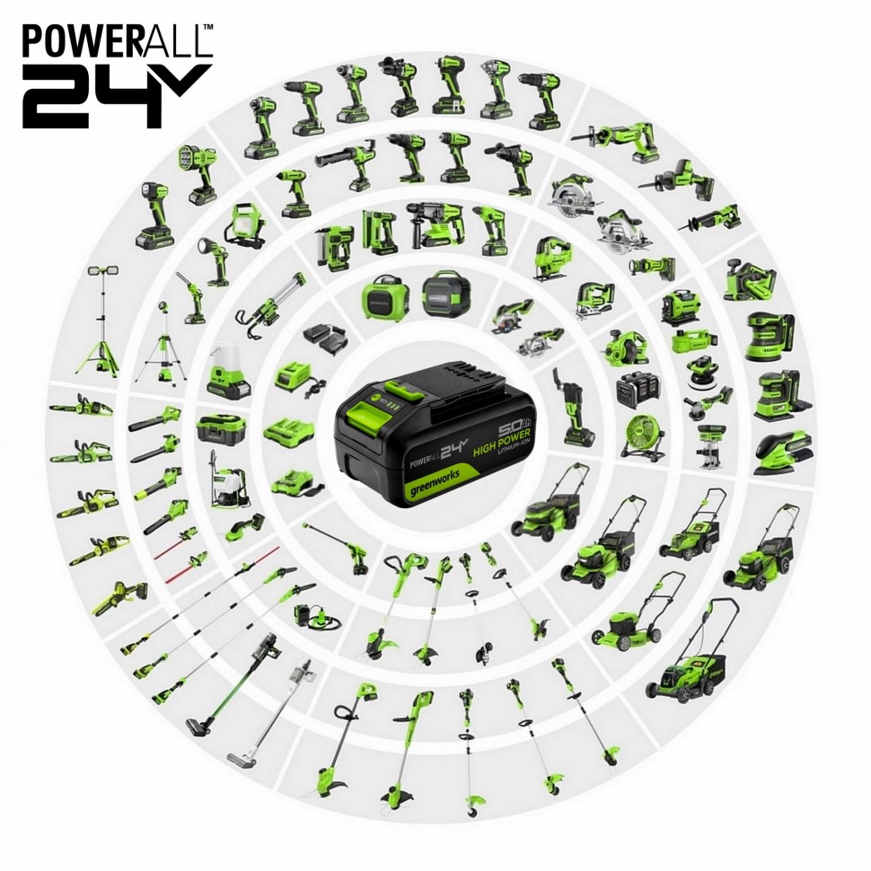 Аккумулятор Greenworks High Power G24HP2, 24v, li-ion, 2 А·ч
