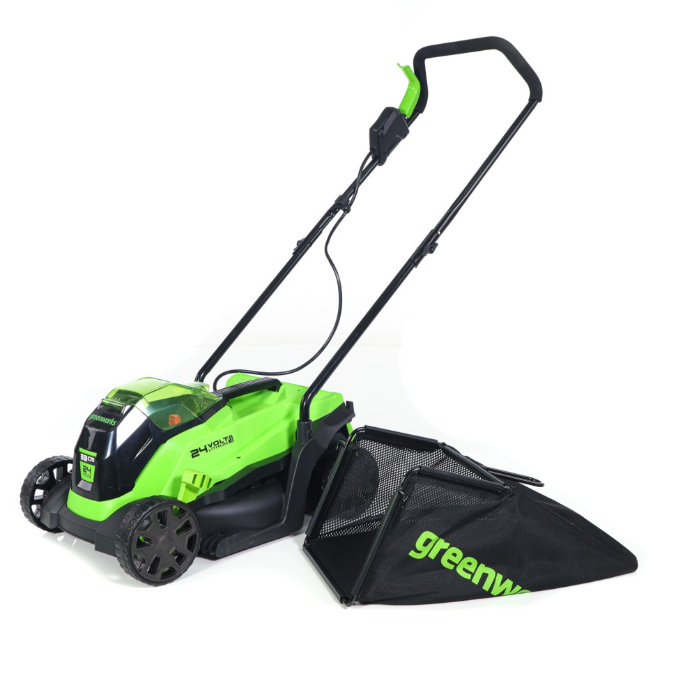 Газонокосилка Greenworks GD24LM33k8, 24v, 33 см, в комплекте с АКБ 8 А·ч и ЗУ (аккумуляторная)