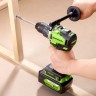 Дрель-шуруповерт Greenworks GD24DD90k4, 24v, 90 Нм, в комплекте АКБ 4 А·ч и ЗУ (аккумуляторная)