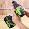 Дрель-шуруповерт Greenworks GD24DD90k4, 24v, 90 Нм, в комплекте АКБ 4 А·ч и ЗУ (аккумуляторная)