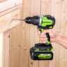 Дрель-шуруповерт Greenworks GD24DD90k4, 24v, 90 Нм, в комплекте АКБ 4 А·ч и ЗУ (аккумуляторная)