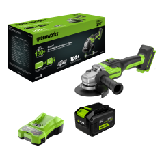 Угловая шлифовальная машина  Greenworks GD24AG, 24V, б/щет, 125 мм, 10500 об/мин,1x8Ач,ЗУ,кор 