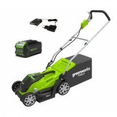 Газонокосилка Greenworks G40LM35k8, 40v, 35 см, в комплекте с АКБ 8 А·ч и ЗУ (аккумуляторная)