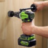 Аккумуляторная ударная дрель-шуруповерт Greenworks GD24DD140k4x2, 24v, 140 Нм, Anti-kickback, в комплекте АКБ 4 А·ч (2 шт) и ЗУ 4А