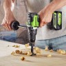 Аккумуляторная ударная дрель-шуруповерт Greenworks GD24DD140k4x2, 24v, 140 Нм, Anti-kickback, в комплекте АКБ 4 А·ч (2 шт) и ЗУ 4А