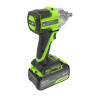 Гайковерт ударный акк. Greenworks IW5500, 24V, б/щет, 1/2'', 500Нм, 3 режима, 1х5Ач,ЗУ,коробка