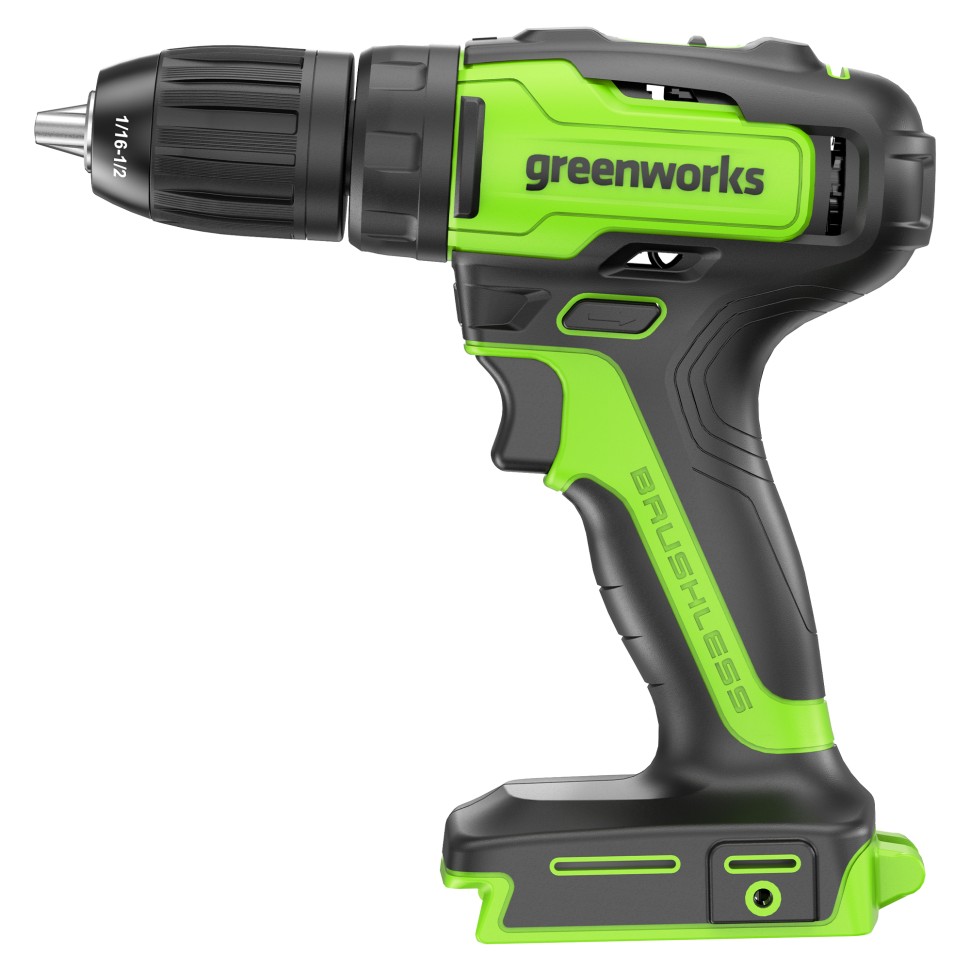 Дрель-шуруповерт Greenworks GD24DD35, 24v, 35 Нм, без АКБ и ЗУ (аккумуляторная)