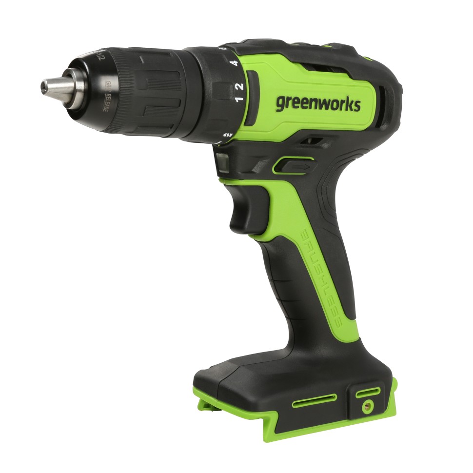 Дрель-шуруповерт Greenworks GD24DD35, 24v, 35 Нм, без АКБ и ЗУ (аккумуляторная)