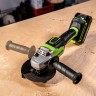 Угловая шлифовальная машина (болгарка) Greenworks GD24AGk4, 24v, 125 мм, в комплекте АКБ 4 А·ч и ЗУ (аккумуляторная)