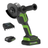 Угловая шлифовальная машина (болгарка) Greenworks GD24AGk4, 24v, 125 мм, в комплекте АКБ 4 А·ч и ЗУ (аккумуляторная)