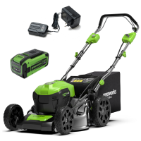 Газонокосилка Greenworks GD40LM46SPk85, 40v, 46 см, в комплекте с АКБ 8 А·ч и ЗУ (аккумуляторная, самоходная)