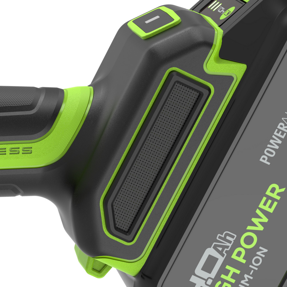 Угловая шлифовальная машина акк. Greenworks AG590, 24V, б/щет, 125 мм, 8500 об/мин, Anti-Kickback,1х4Ач,ЗУ,коробка