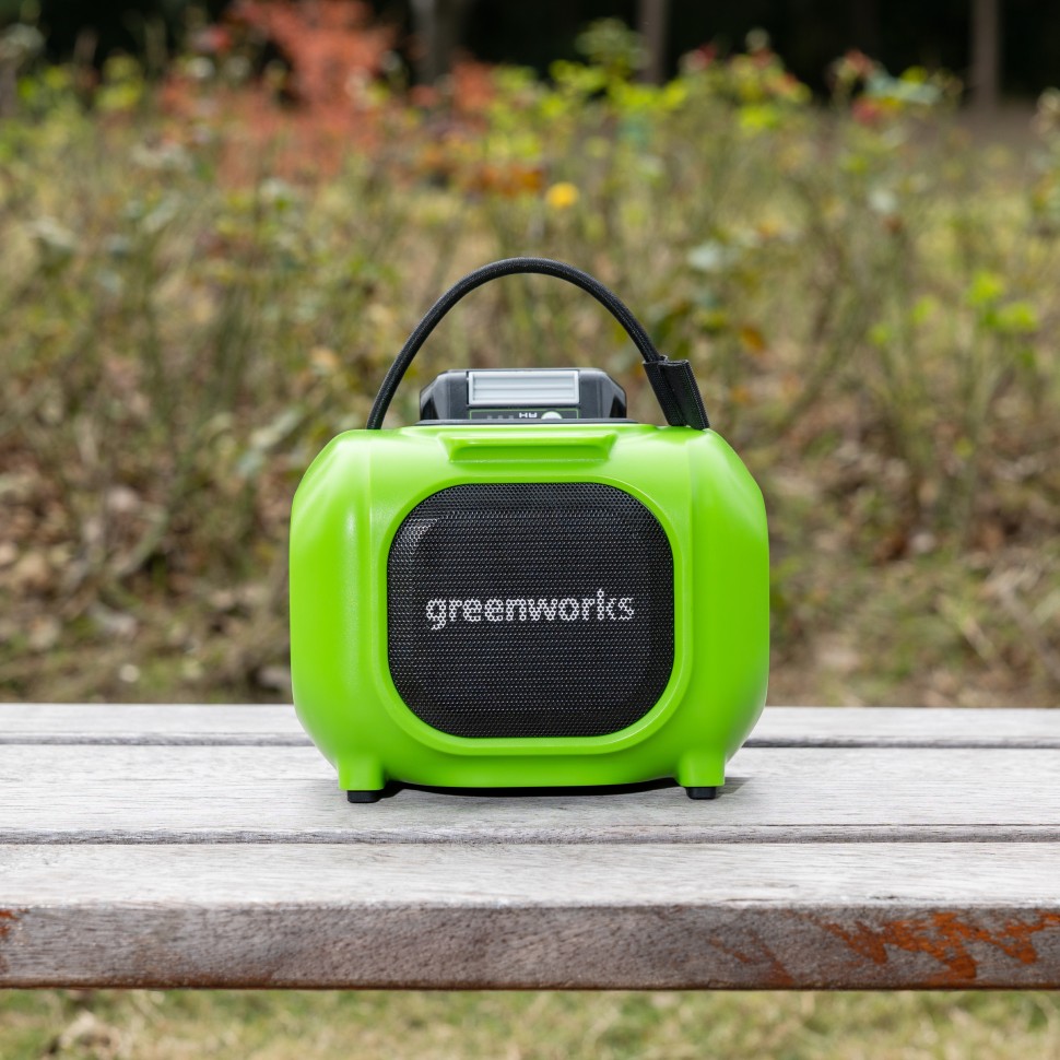 Беспроводная колонка Greenworks GPT-MNBS, 24v/220v, без АКБ и ЗУ (аккумуляторная и сетевая)