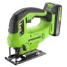 Лобзик акк. Greenworks GD24JS90, 24V, б/щет, 90 мм,0-3000/мин,4 ст.маятник,LED,1х2Ач,ЗУ,коробка