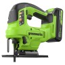 Лобзик акк. Greenworks GD24JS90, 24V, б/щет, 90 мм,0-3000/мин,4 ст.маятник,LED,1х2Ач,ЗУ,коробка