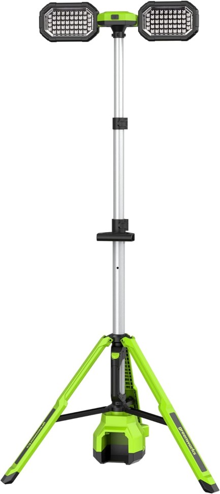 Светодиодная осветительная мачта Greenworks GPT-STL, 24v/220v, 3000 лм, без АКБ и ЗУ (аккумуляторная)