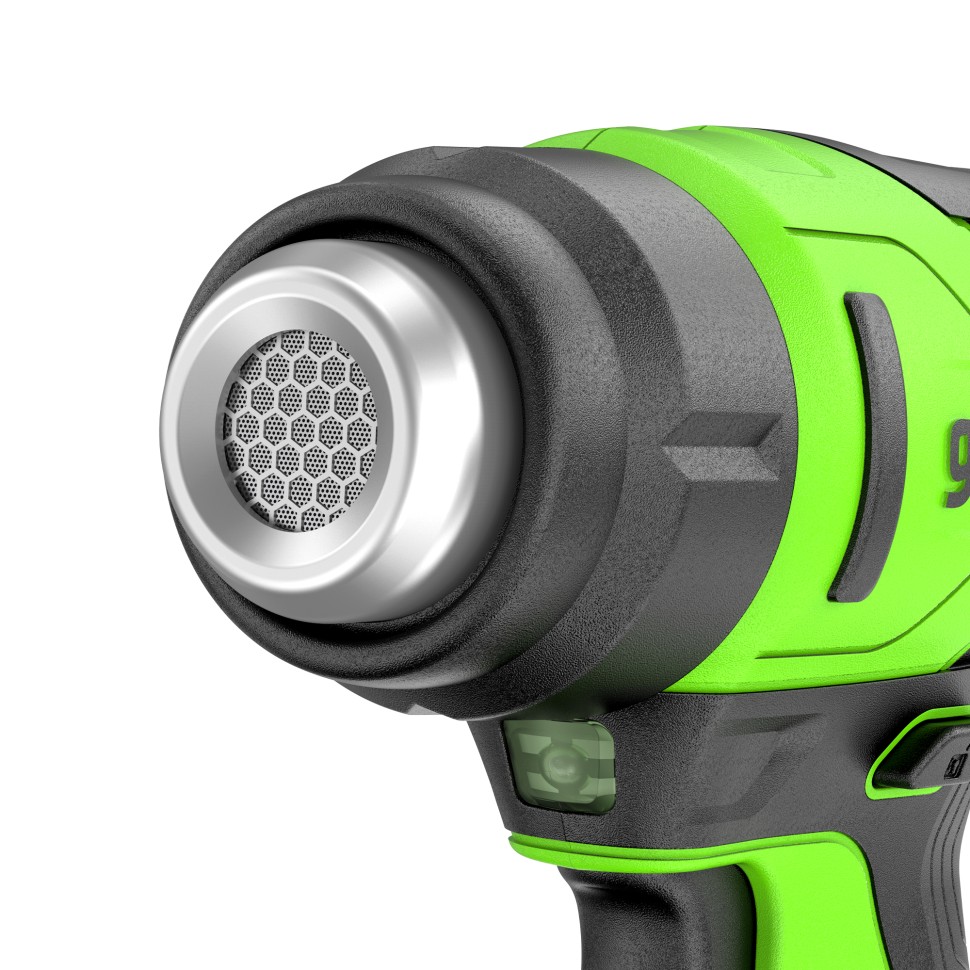 Аккумуляторный строительный термофен Greenworks G24HGk4, 24v, 550°С, 200 л/мин, в комплекте с АКБ 4 А·ч и ЗУ