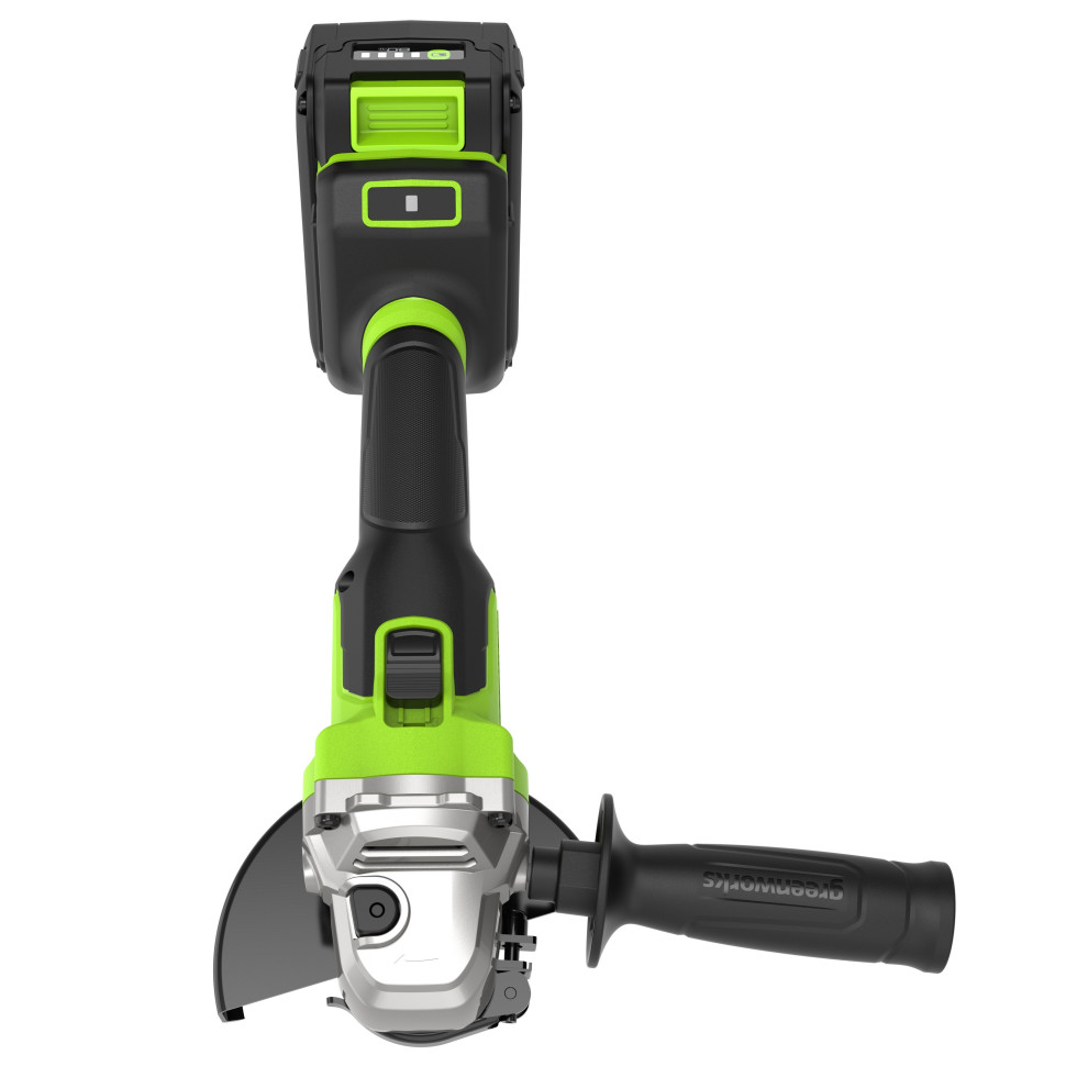 Угловая шлифовальная машина акк. Greenworks AG590, 24V, б/щет, 125 мм, 8500 об/мин, Anti-Kickback,1х8Ач,ЗУ,коробка