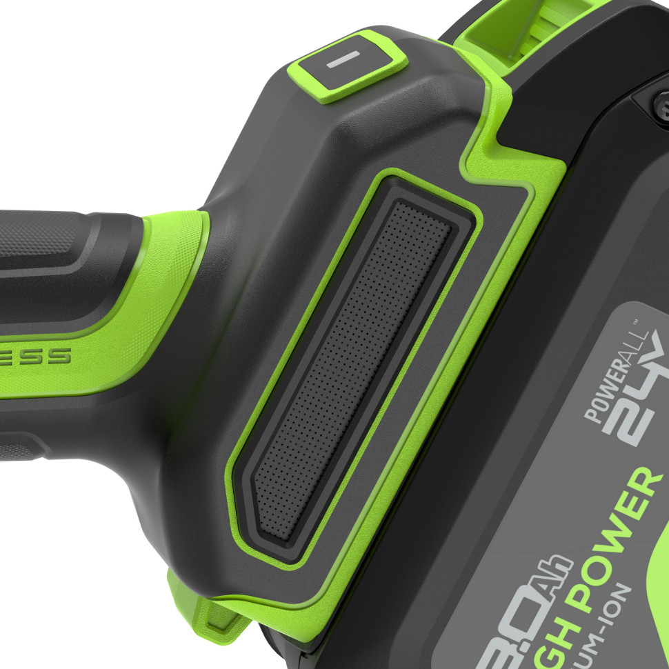 Угловая шлифовальная машина акк. Greenworks AG590, 24V, б/щет, 125 мм, 8500 об/мин, Anti-Kickback,1х8Ач,ЗУ,коробка