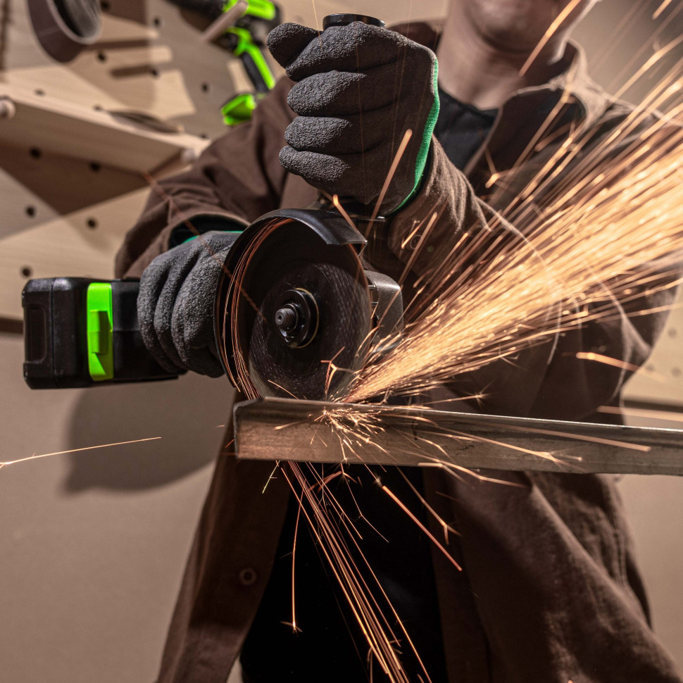 Угловая шлифовальная машина акк. Greenworks AG590, 24V, б/щет, 125 мм, 8500 об/мин, Anti-Kickback,1х8Ач,ЗУ,коробка