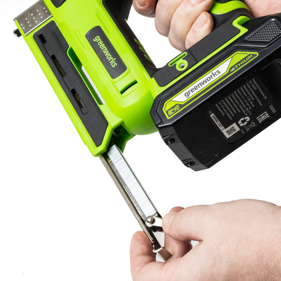 Степлер акк. Greenworks G24CS10, 24V, 60 уд/мин, скобы Т53, гвозди Т47,1х2Ач,ЗУ,коробка